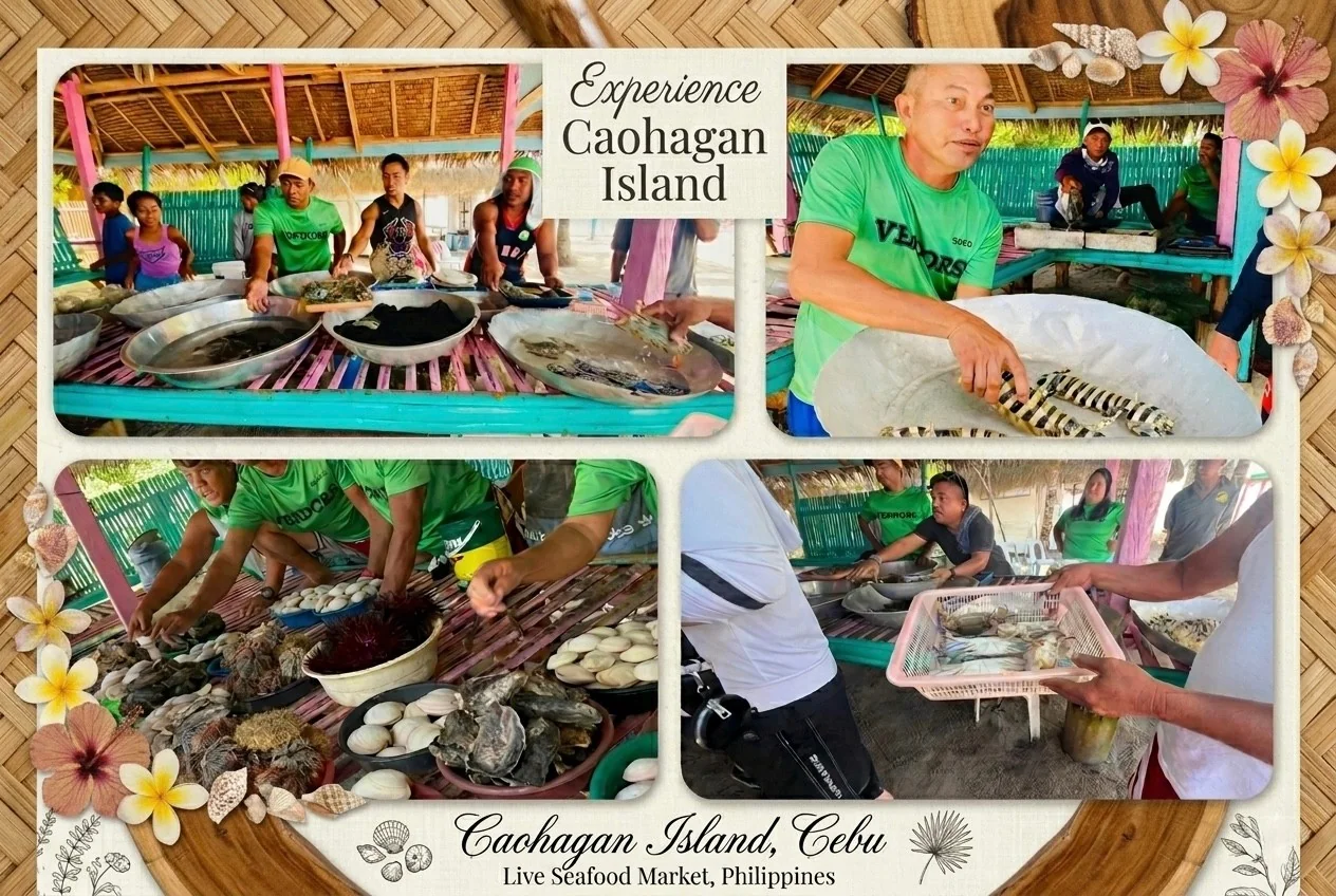 カオハガン島 活きシーフードマーケット(Live Seafood Market)・新鮮な貝類とフィリピン現地体験